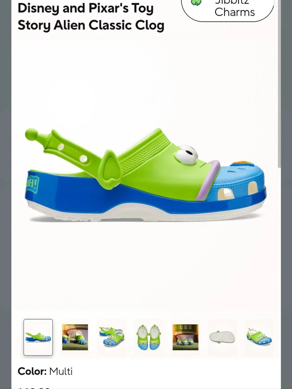 CROCS Toy Story Alien Classic Clog in Green & Blue